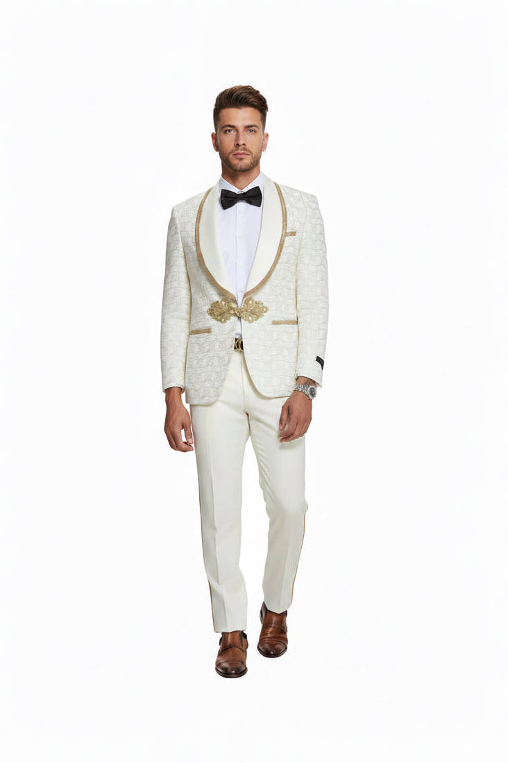 Men's 2 Piece Swirl Textured Suit
