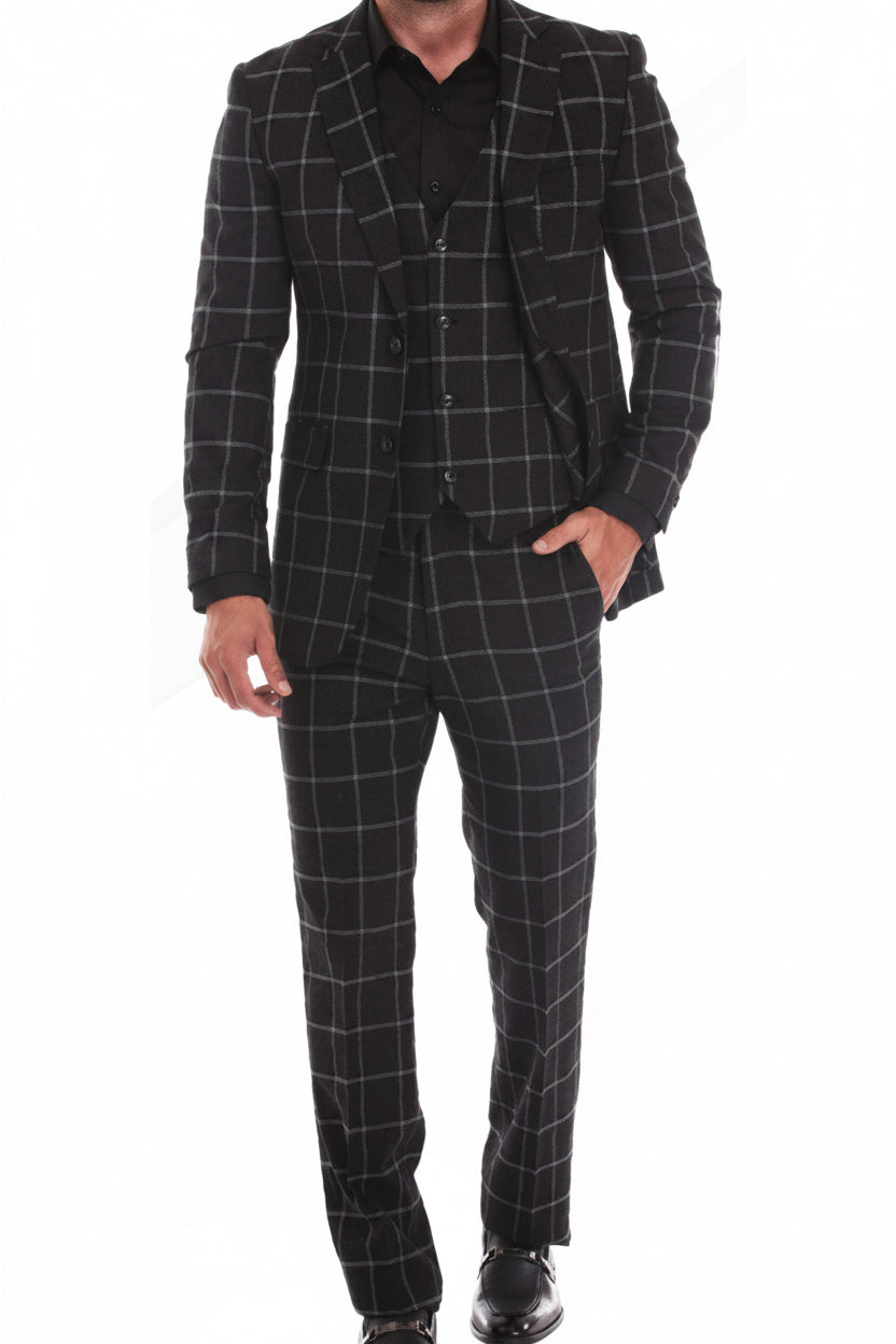 Men’s Checkered 3 Piece Suit