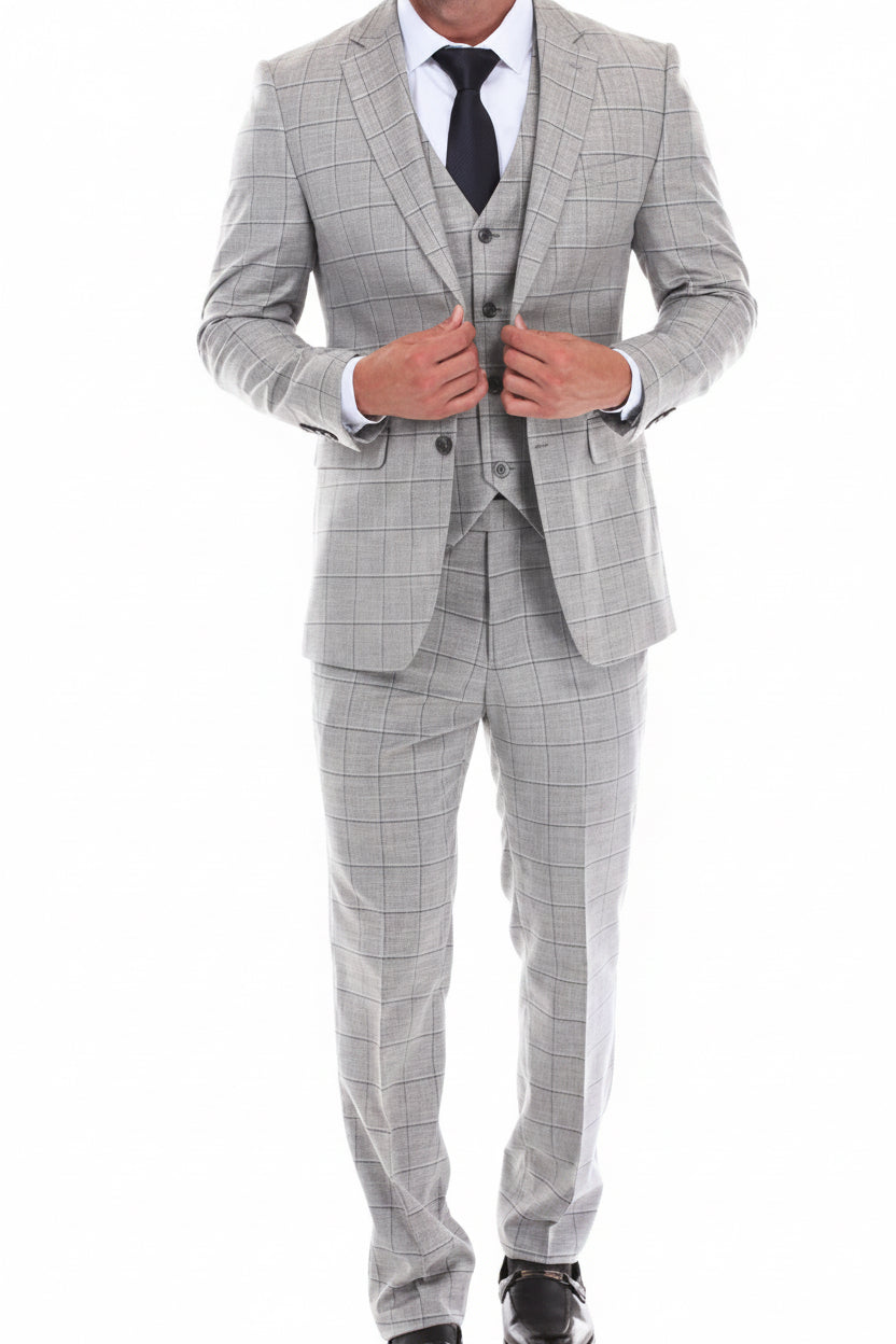 Men’s Checkered 3 Piece Suit