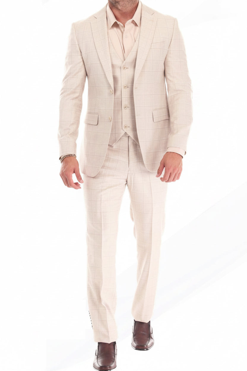 Men’s Checkered 3 Piece Suit