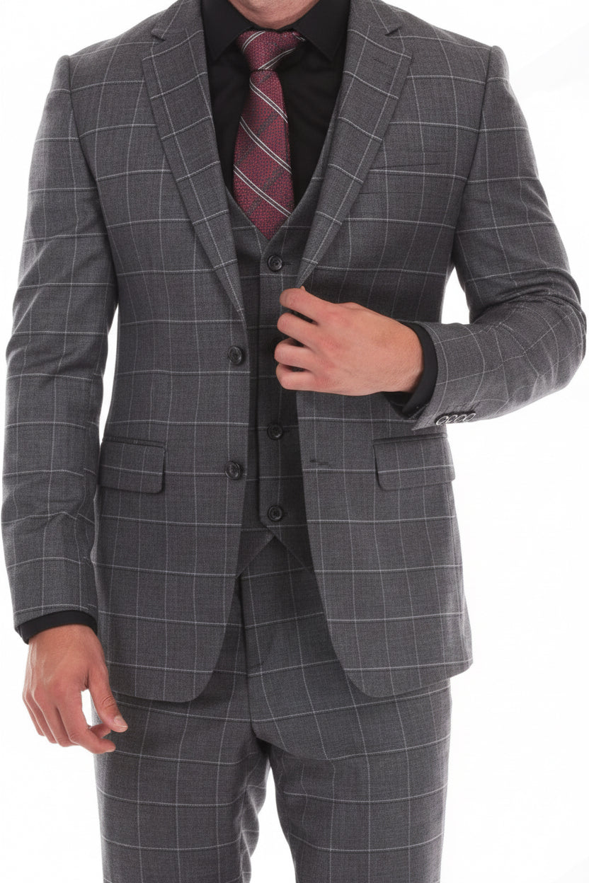 Men’s Checkered 3 Piece Suit