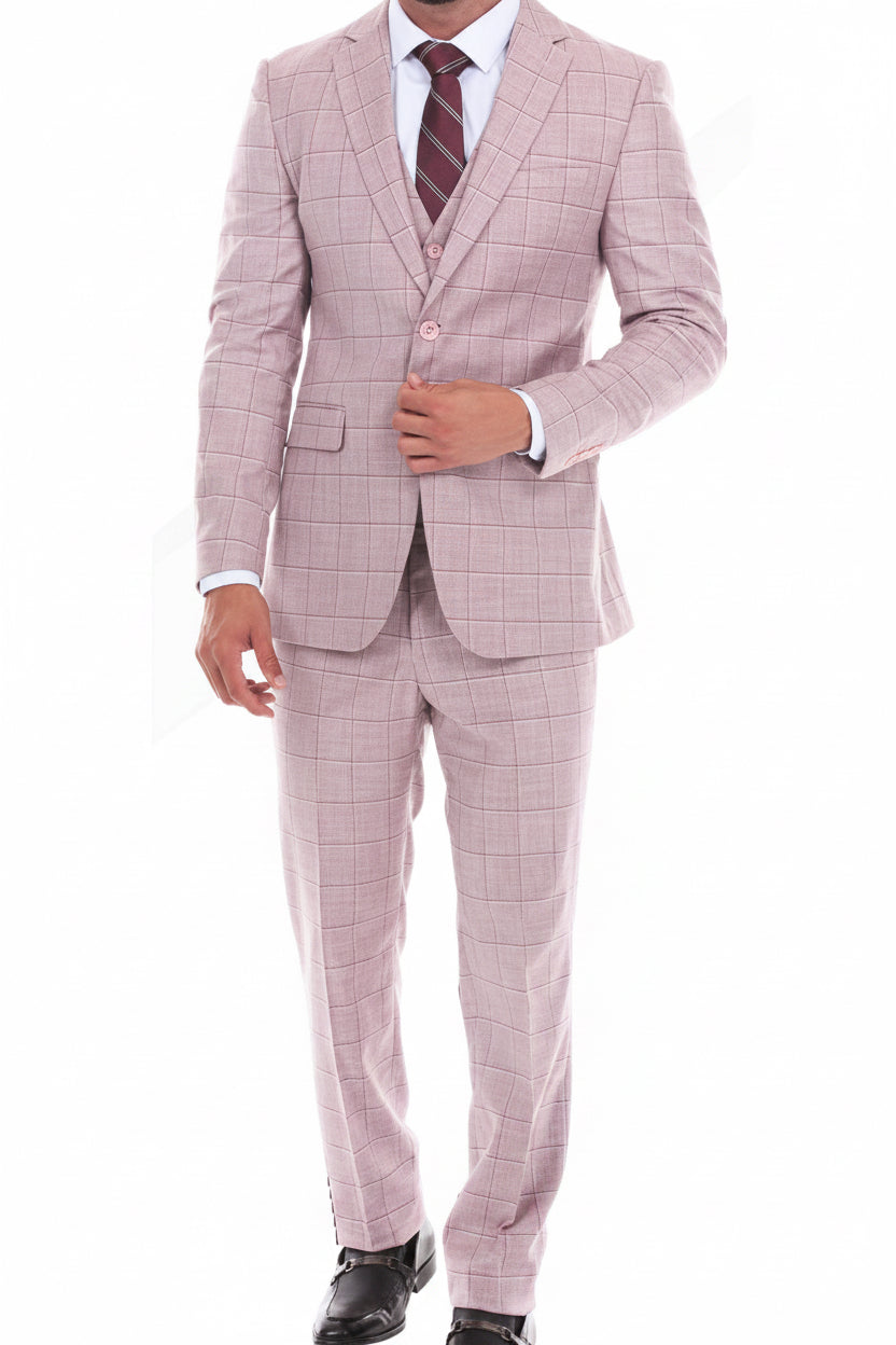 Men’s Checkered 3 Piece Suit