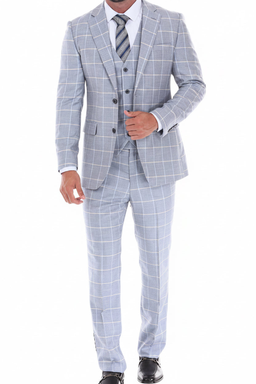 Men’s Checkered 3 Piece Suit