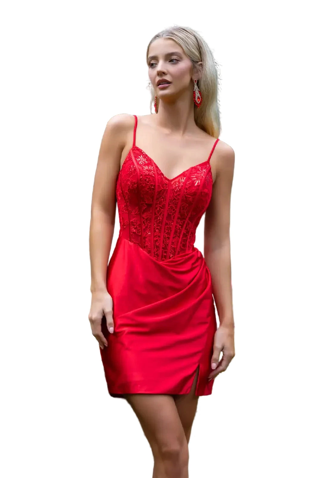Lace up Satin Mini Dress