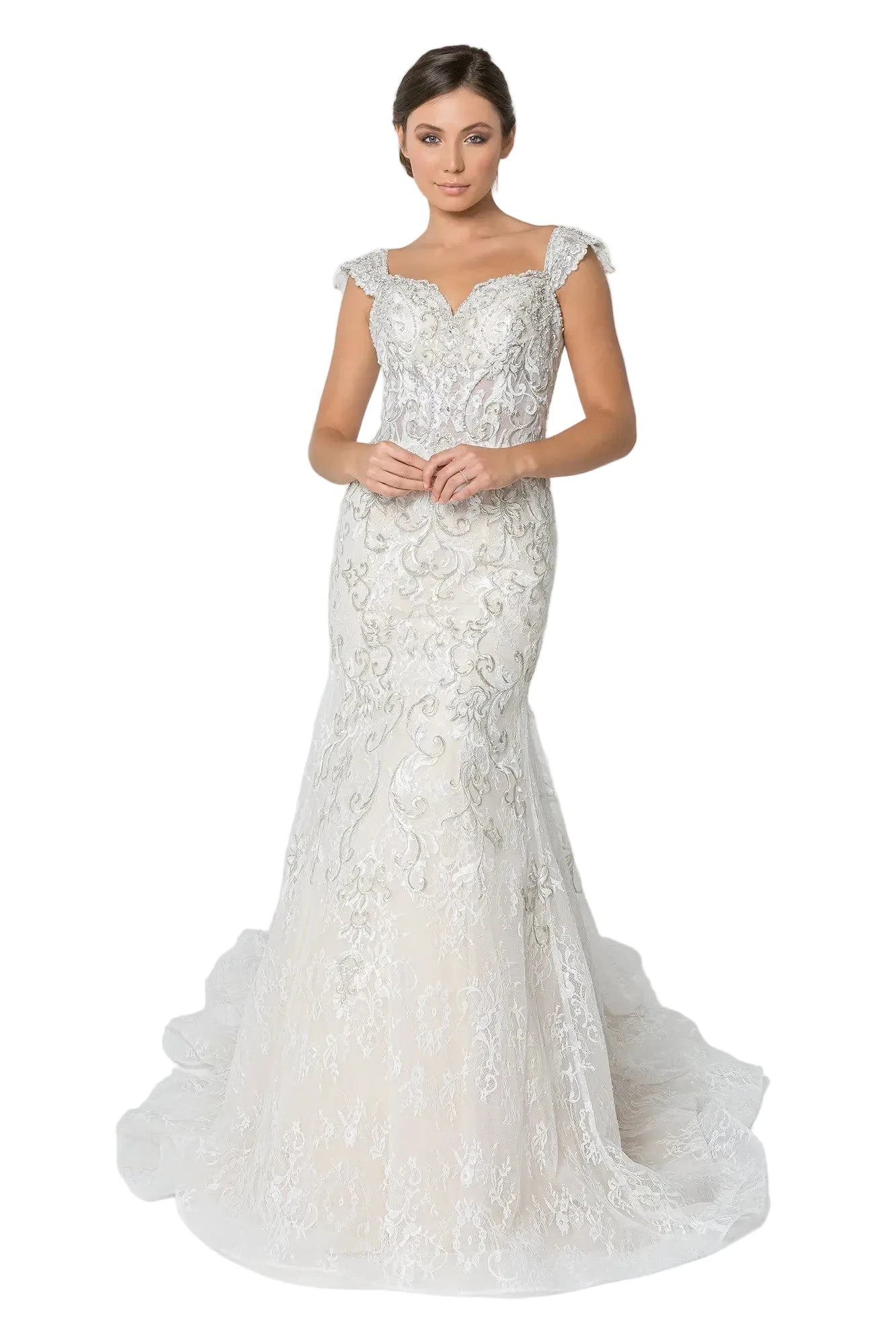 Jewel Embroidered Wedding Gown