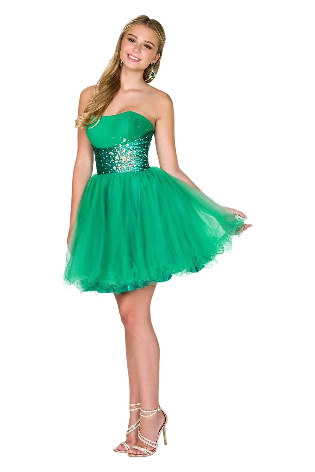 Strapless Sweetheart Tulle Mini Dress