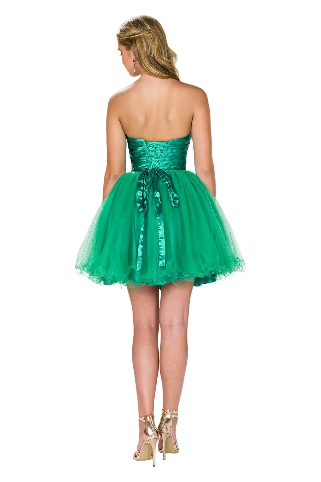 Strapless Sweetheart Tulle Mini Dress
