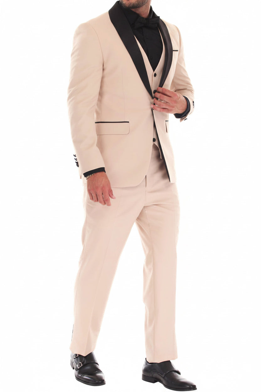 Men 3 Piece Tuxedo Shawl Lapel With Vest