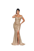 Off Shoulder Sequin Prom/Homecoming/Formal Gold