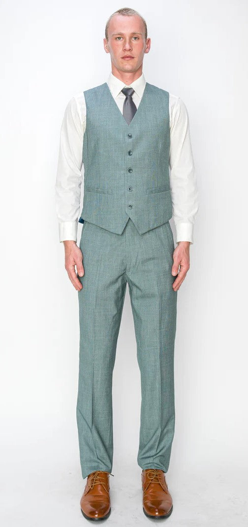 Men's 3 Piece Green Slim Fit