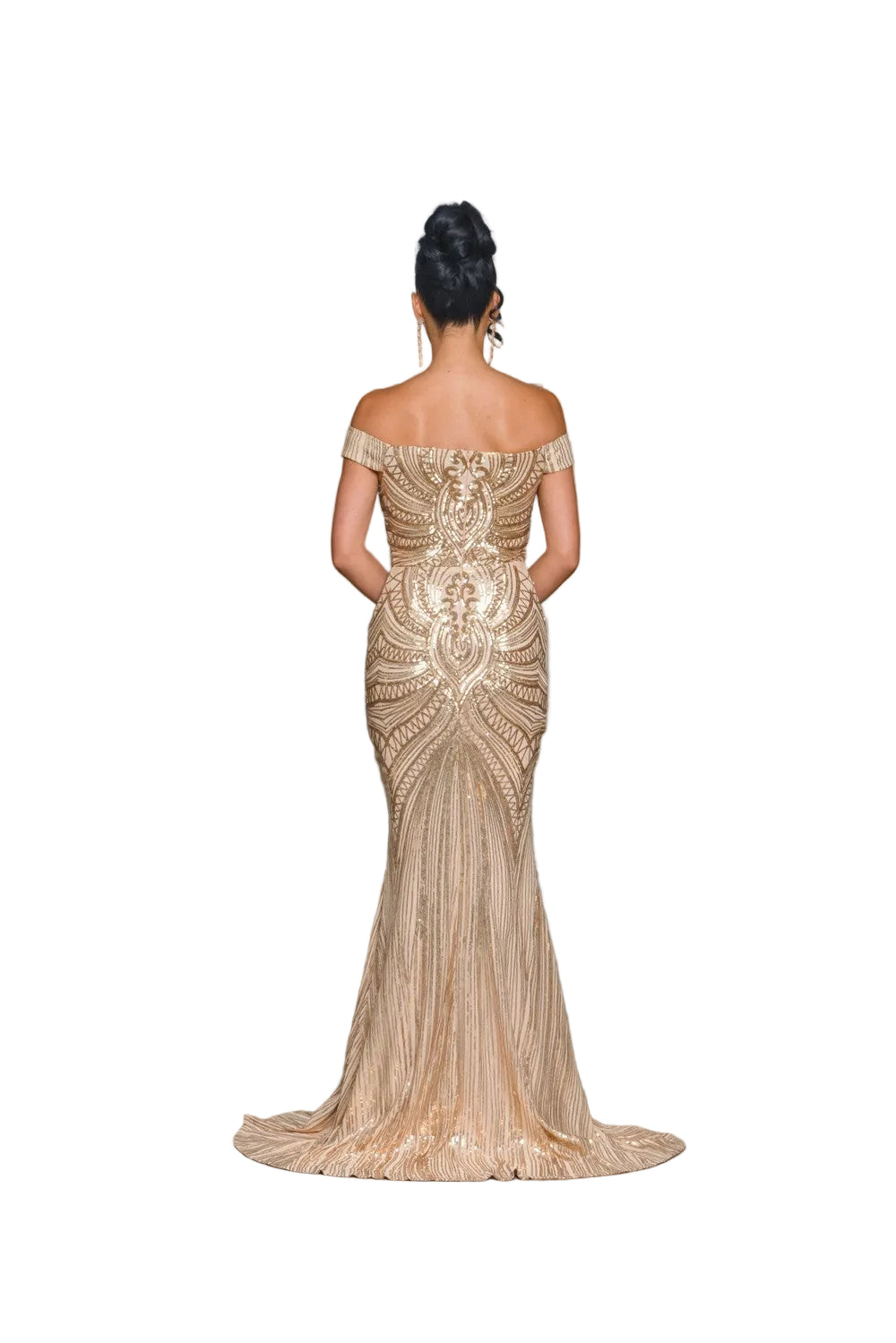 Off Shoulder Sequin Prom/Homecoming/Formal Gold
