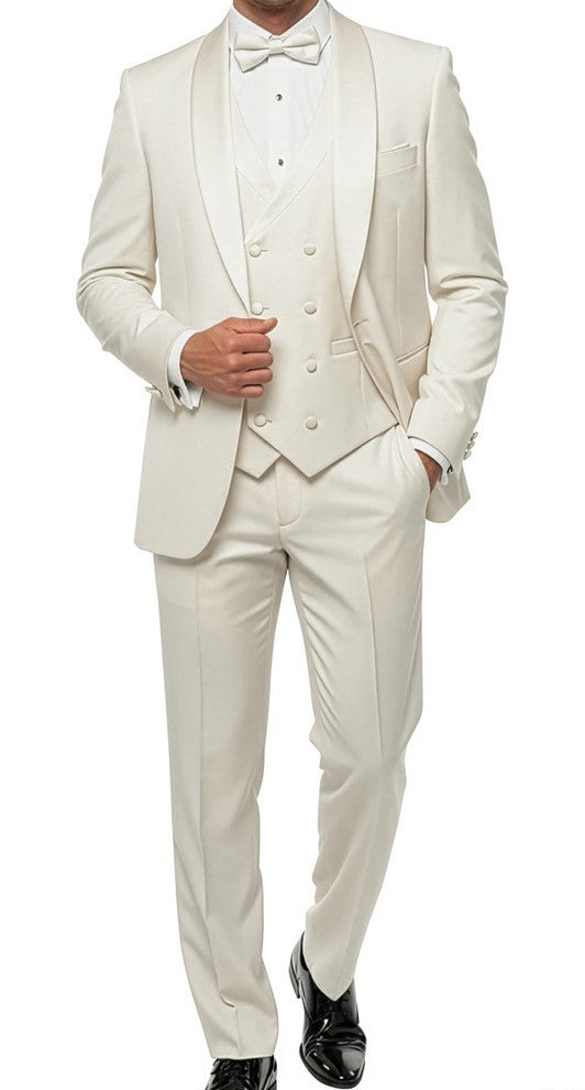 3 Piece Men’s Tuxedo Prom/Homecoming/Formal Ivory
