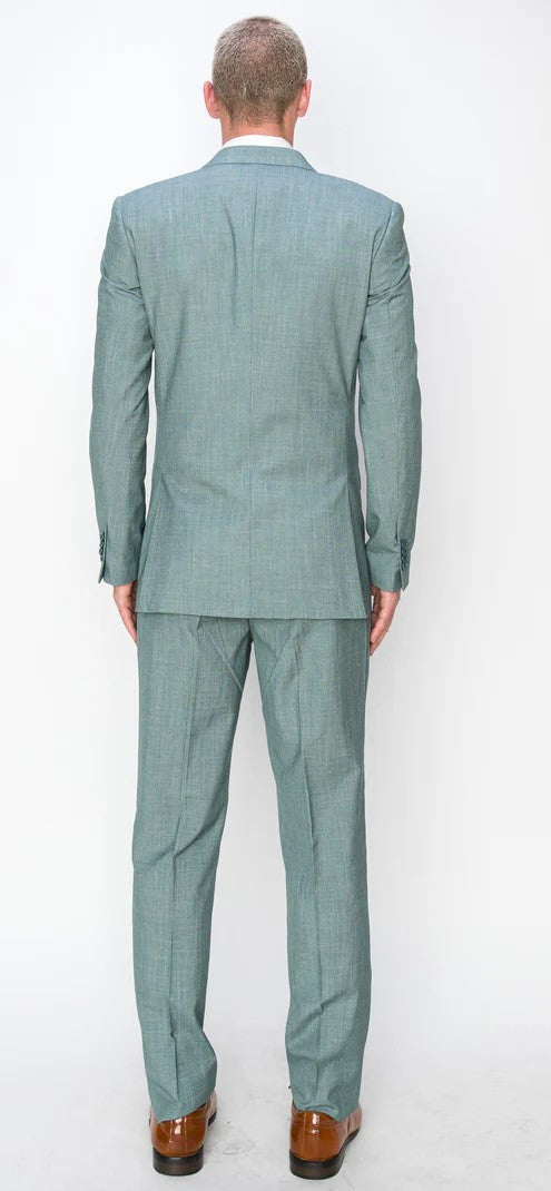 Men's 3 Piece Green Slim Fit