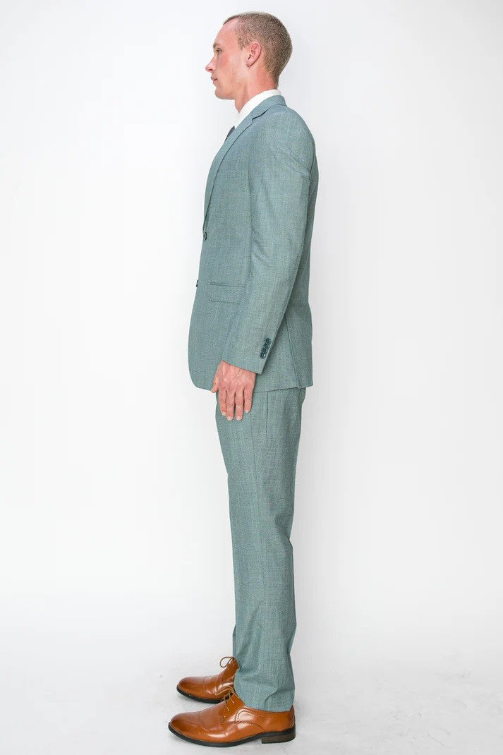 Men's 3 Piece Green Slim Fit