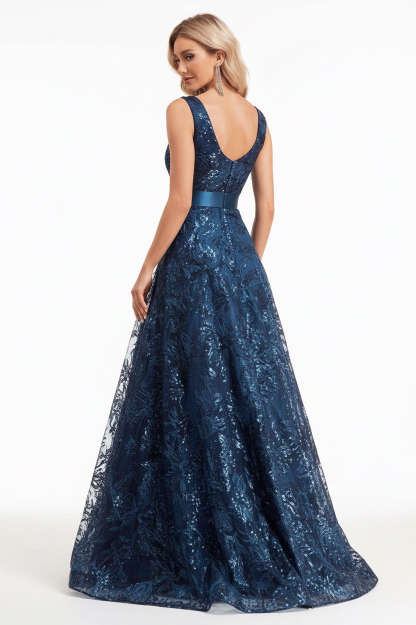 Deep V-back Fitted Dress
