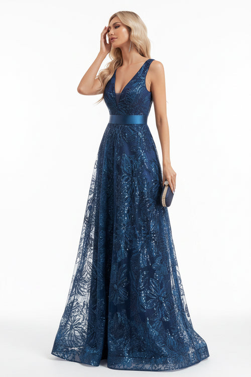 Deep V-back Fitted Dress