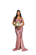 Off Shoulder Sequin Dress Prom/Homecoming/Bridesmaid