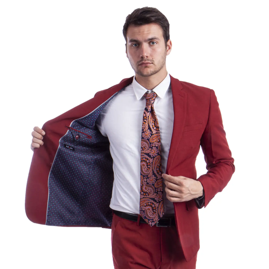 Vitto Men’s 2 piece Suit Burgundy