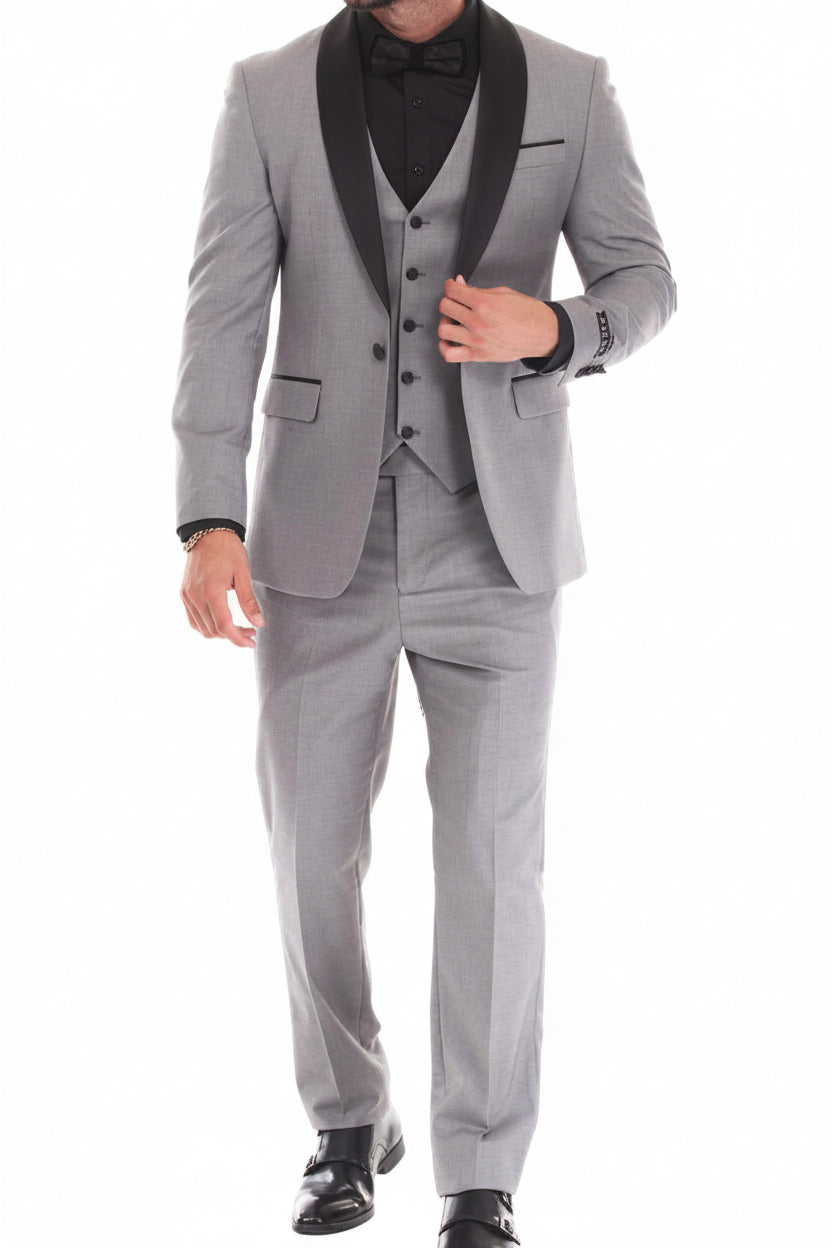 Men 3 Piece Tuxedo Shawl Lapel With Vest