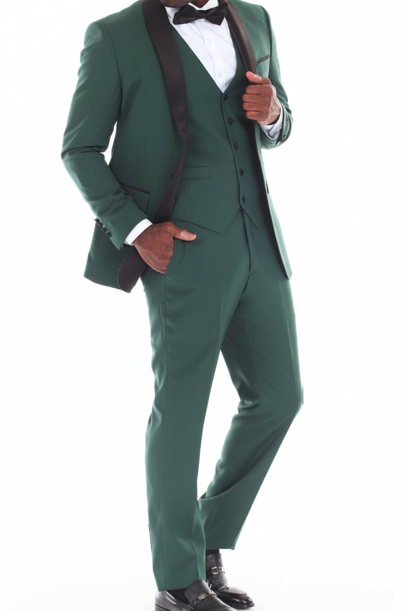 Men 3 Piece Tuxedo Shawl Lapel With Vest