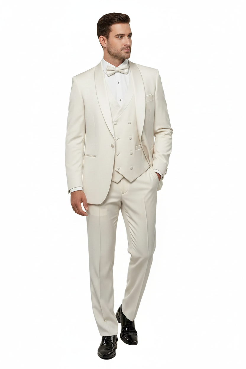 3 Piece Men’s Tuxedo Prom/Homecoming/Formal Ivory