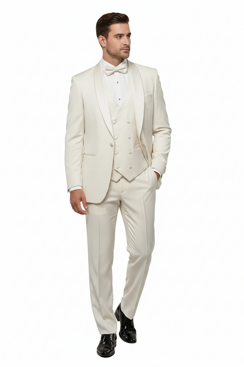 3 Piece Men’s Tuxedo Prom/Homecoming/Formal Ivory