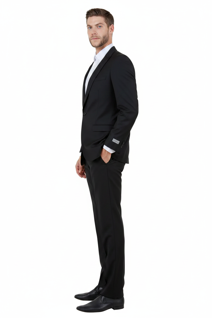 Tazio Men’s Slim 2 Piece Suit Wedding/Prom/Formal