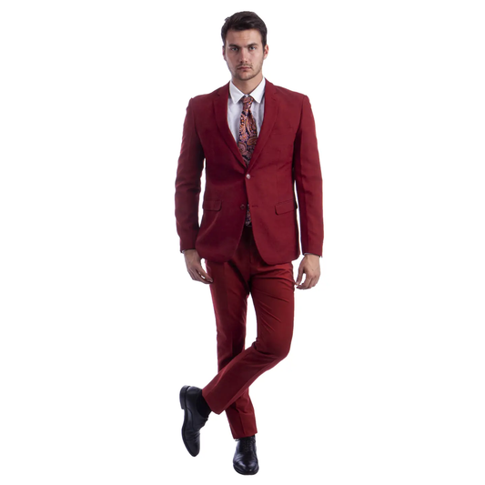 Vitto Men’s 2 piece Suit Burgundy