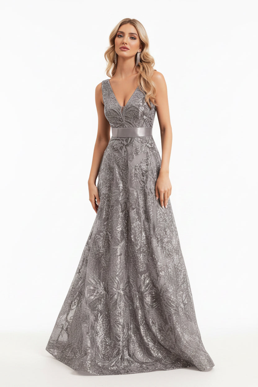 Deep V-back Fitted Dress