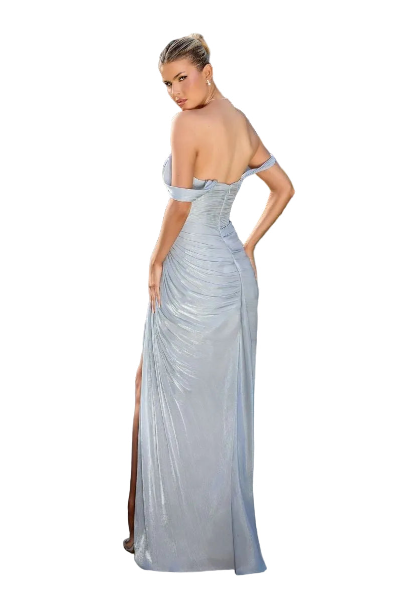 Drop-Shoulder Formal Dress