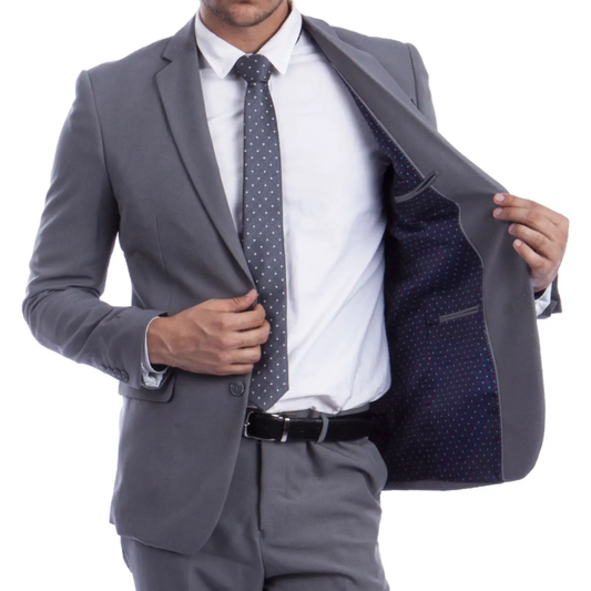 Vitto Men's Suit 2 Piece Grey