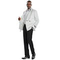 Tazzio 2pc Textured Paisley Double-Breasted Suit, White